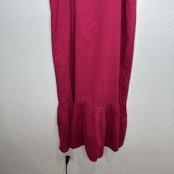 NWT Farm Rio x Anthropologie Ruffle Midi Dress Raspberry XL - Picture 5 of 15